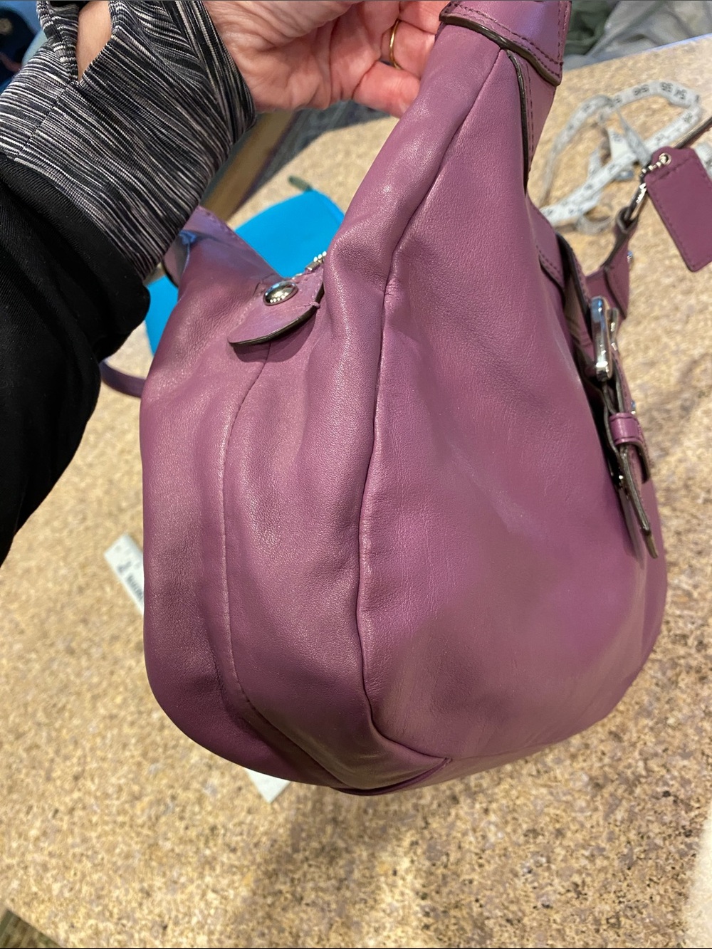 Coach SoHo Hobo Leather Shoulder Bag F17219 SV/Berry Purse Lynn - Picture 15 of 17